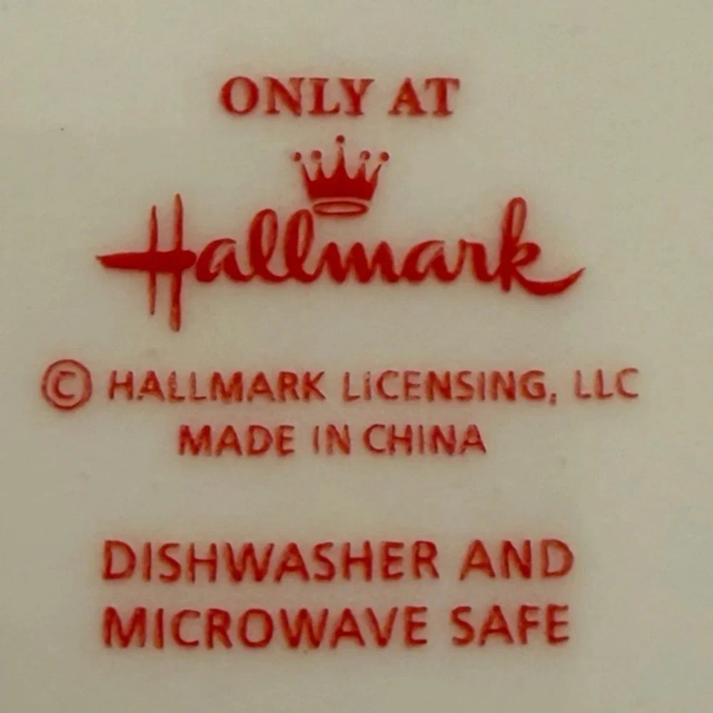 Hallmark Share the Merry Snowman Shaped Cookie Plate Red White Holiday Ceramic